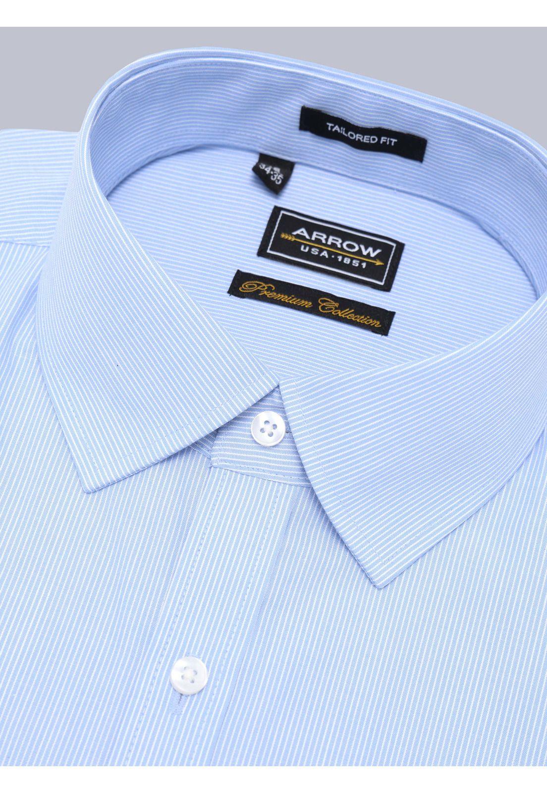 Camisa Formal A Rayas Tailored Fit Celeste Arrow ARM0520CE-1