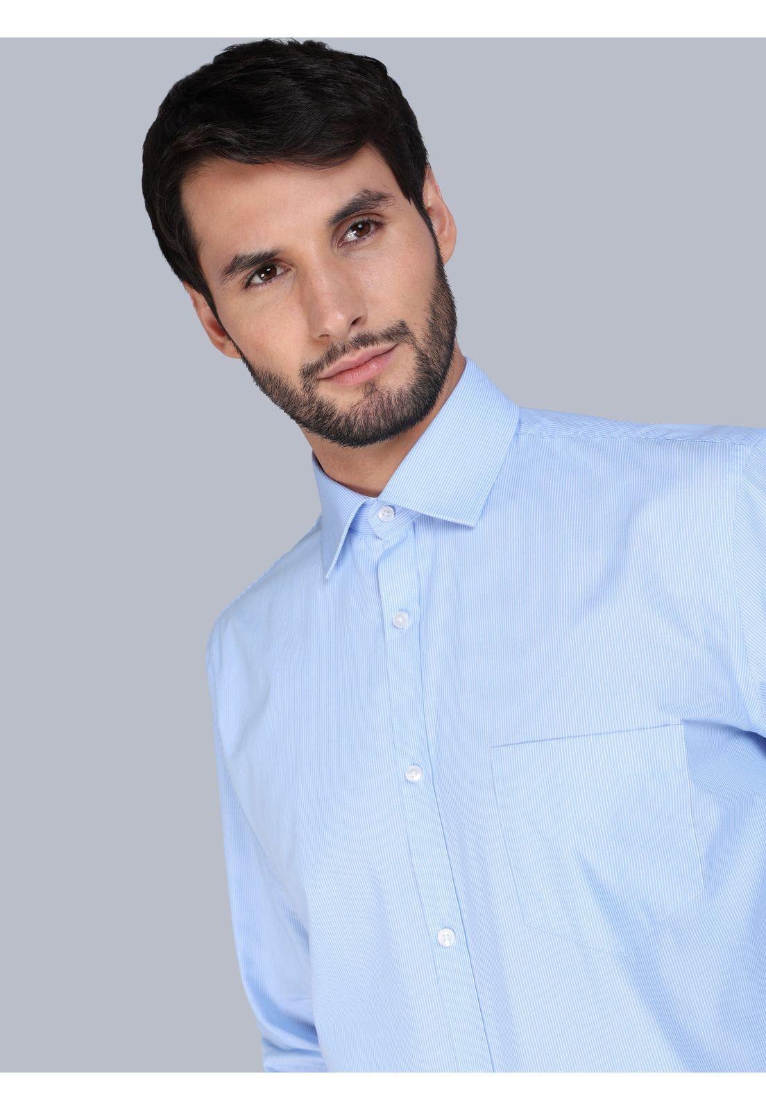 Camisa Formal A Rayas Tailored Fit Celeste Arrow ARM0520CE-3