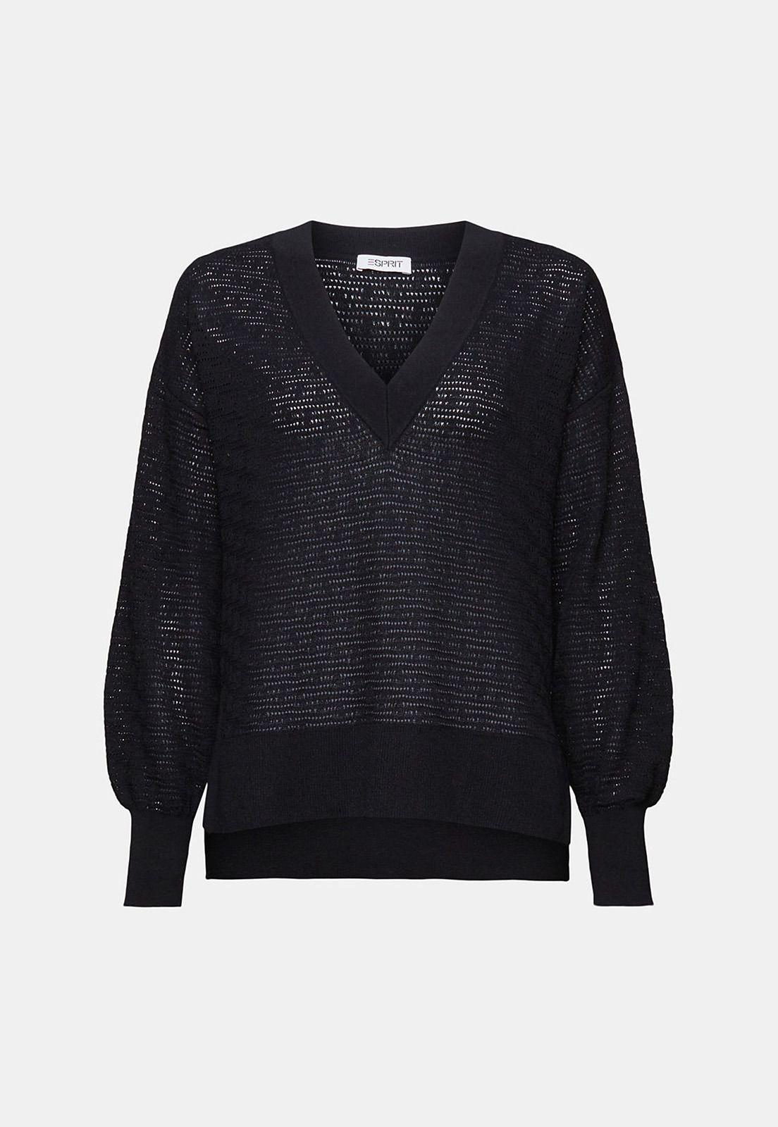 Sweater De Punto Con Cuello En V Mujer Esprit 034EE1I333-4