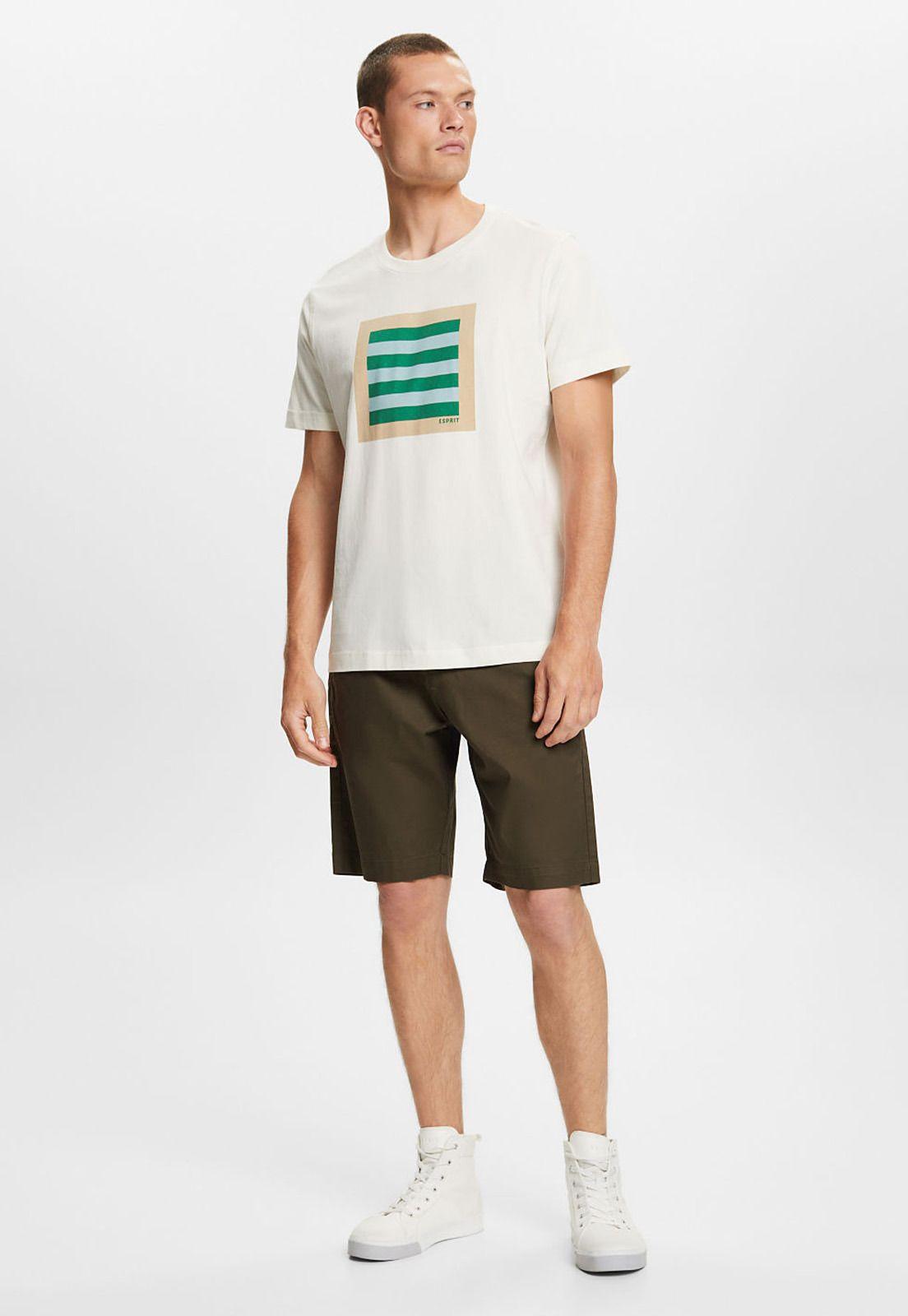Polera Manga Corta Con Estampado A Rayas Hombre Esprit-3