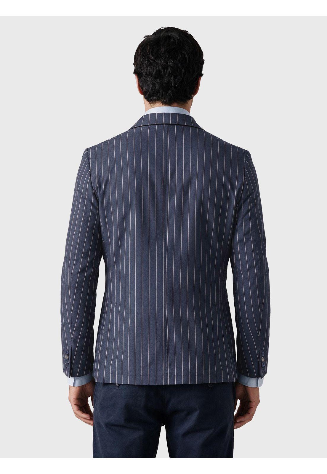 Blazer Rayas Spandex Tailored Fit Azul Oscuro Arrow BZI3422IN-1