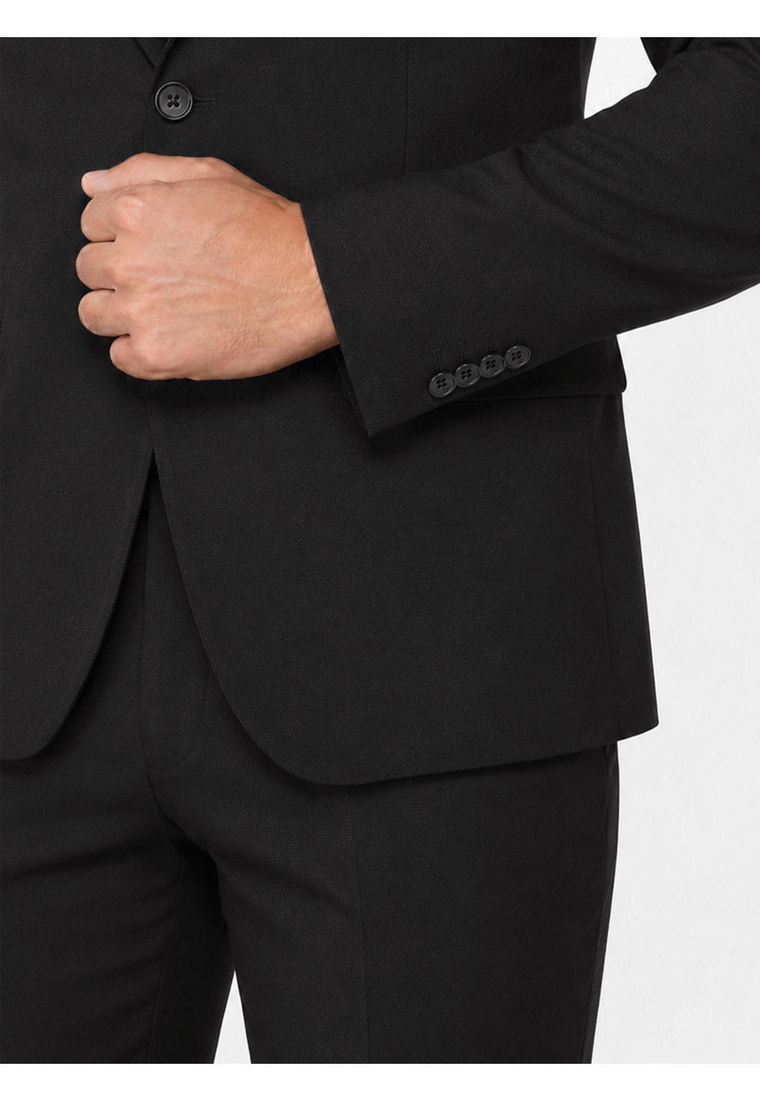 Traje Ceremonia Liso Spandex Tailored Fit Negro Arrow AM34031NE-4
