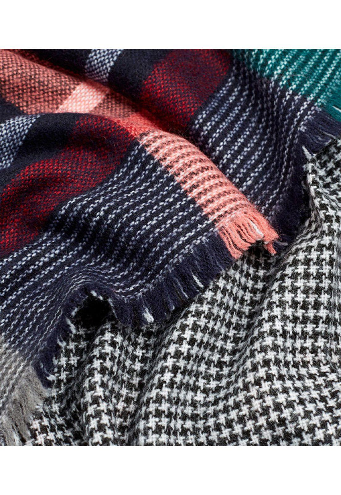 Bufanda de doble cara con cuadros-4