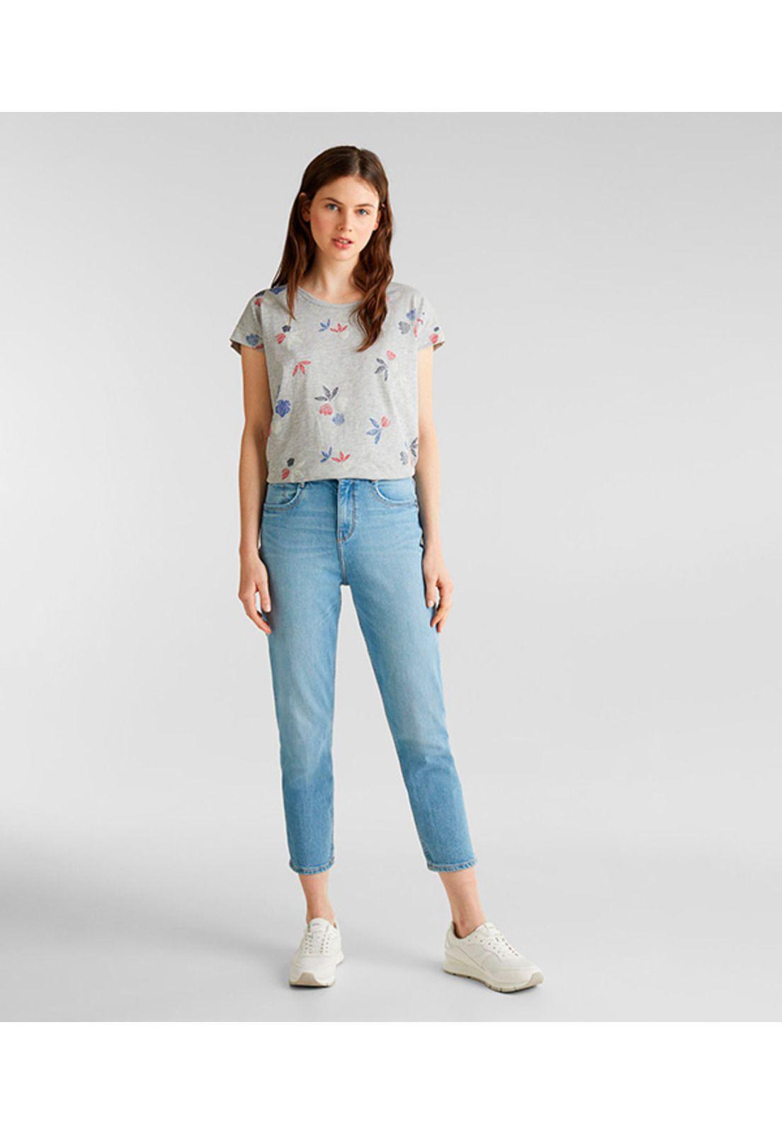 Polera jaspeada estampada-2