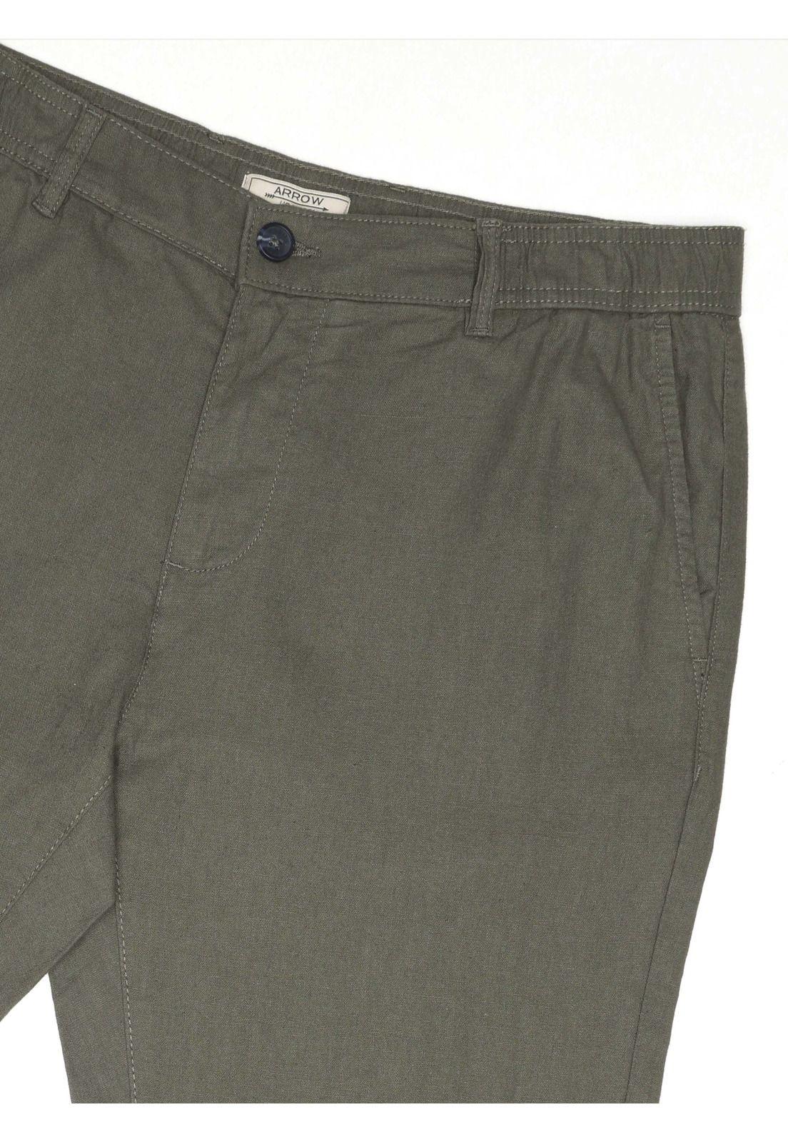 Pantalón Lino Algodón Regular Fit Verde Arrow PA34082VE-3