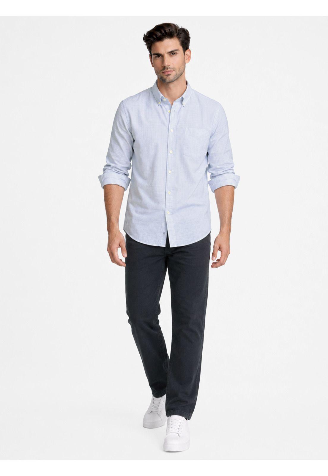Camisa A Cuadros Regular Fit Celeste Piero Butti PBDVF15CE-3