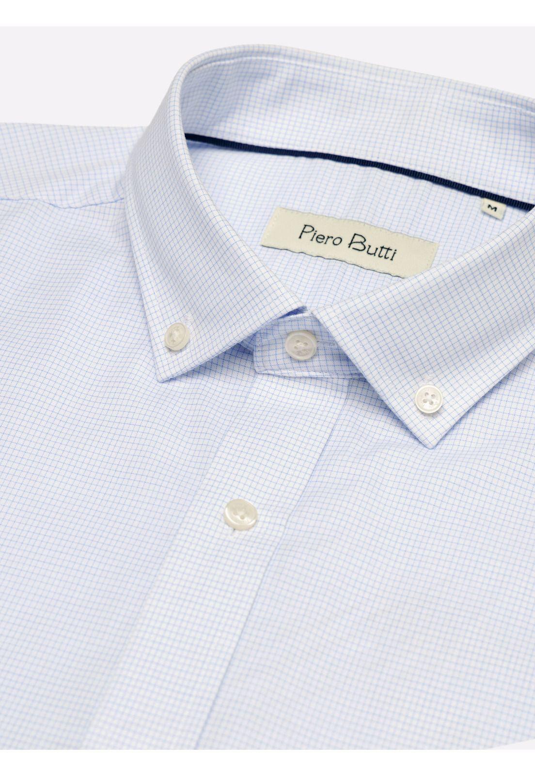 Camisa A Cuadros Regular Fit Celeste Piero Butti PBDVF15CE-4