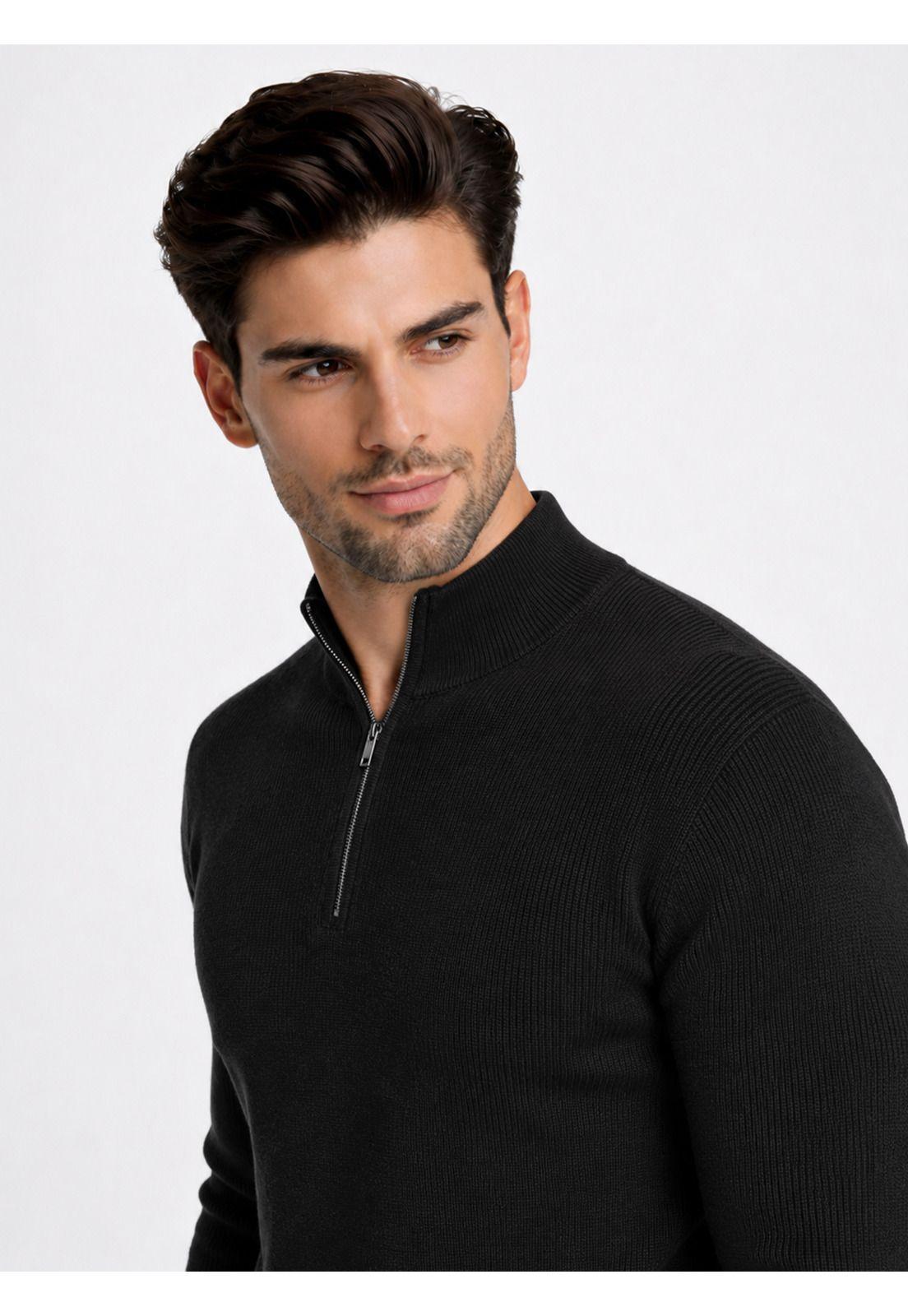 Sweater Cuello Alto Regular Fit Negro Piero Butti PBDVI22NE-2