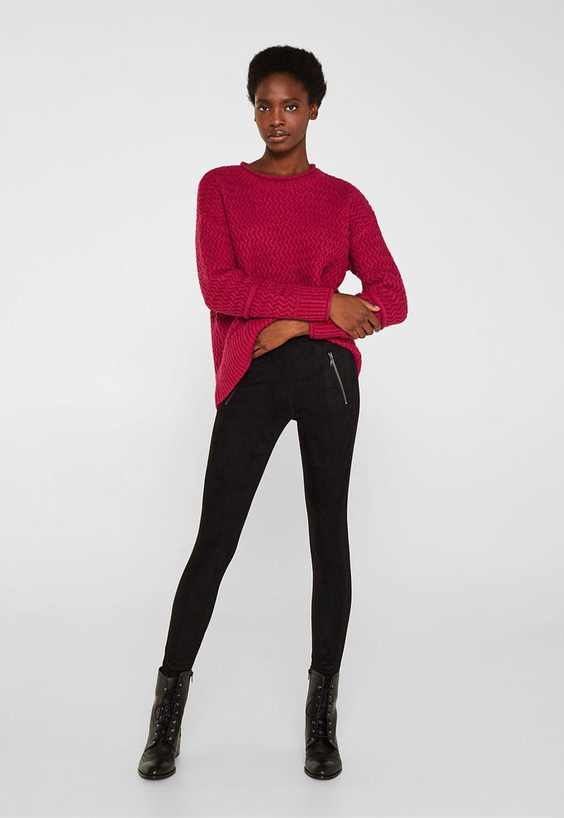 Legging con mezcla de tejidos Esprit-0