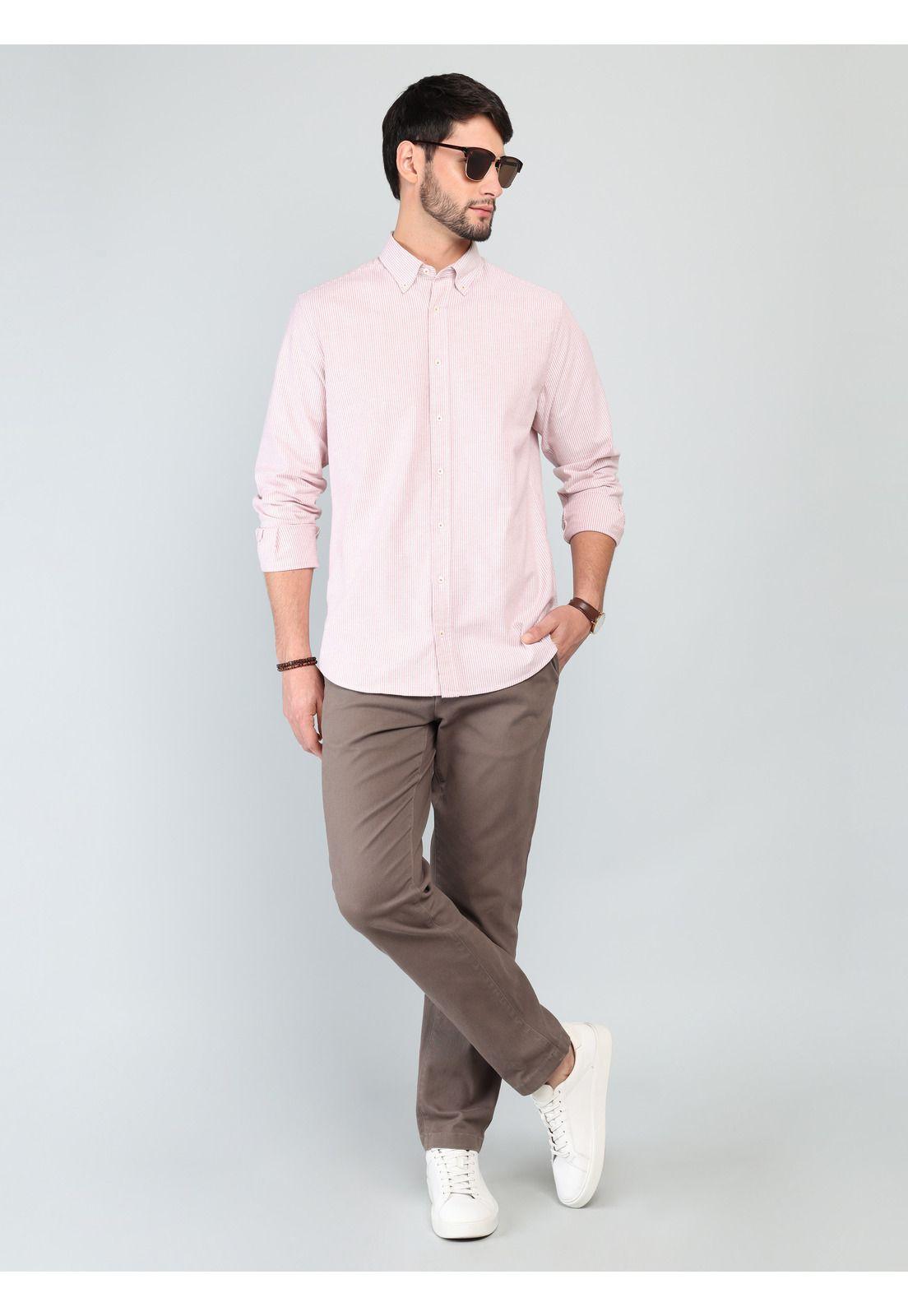 Camisa Oxford Spandex Regular fit Rosado Arrow CM33010RD-3