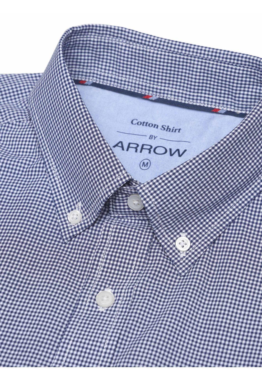 Camisa A Cuadros Regular Fit Azul Arrow CM34010AZ-4