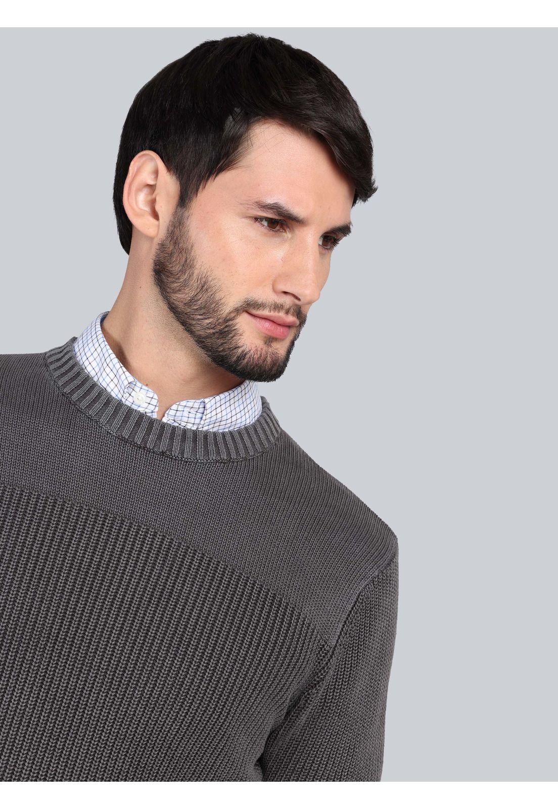 Sweater Stone Wash Regular Fit Gris Arrow SW33075GR-2