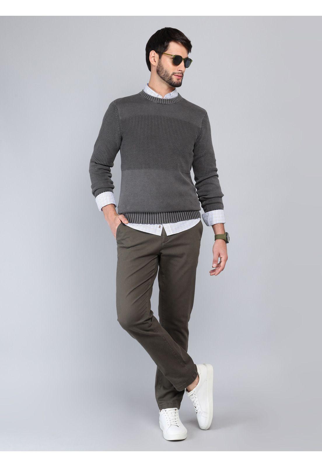 Sweater Stone Wash Regular Fit Gris Arrow SW33075GR-3