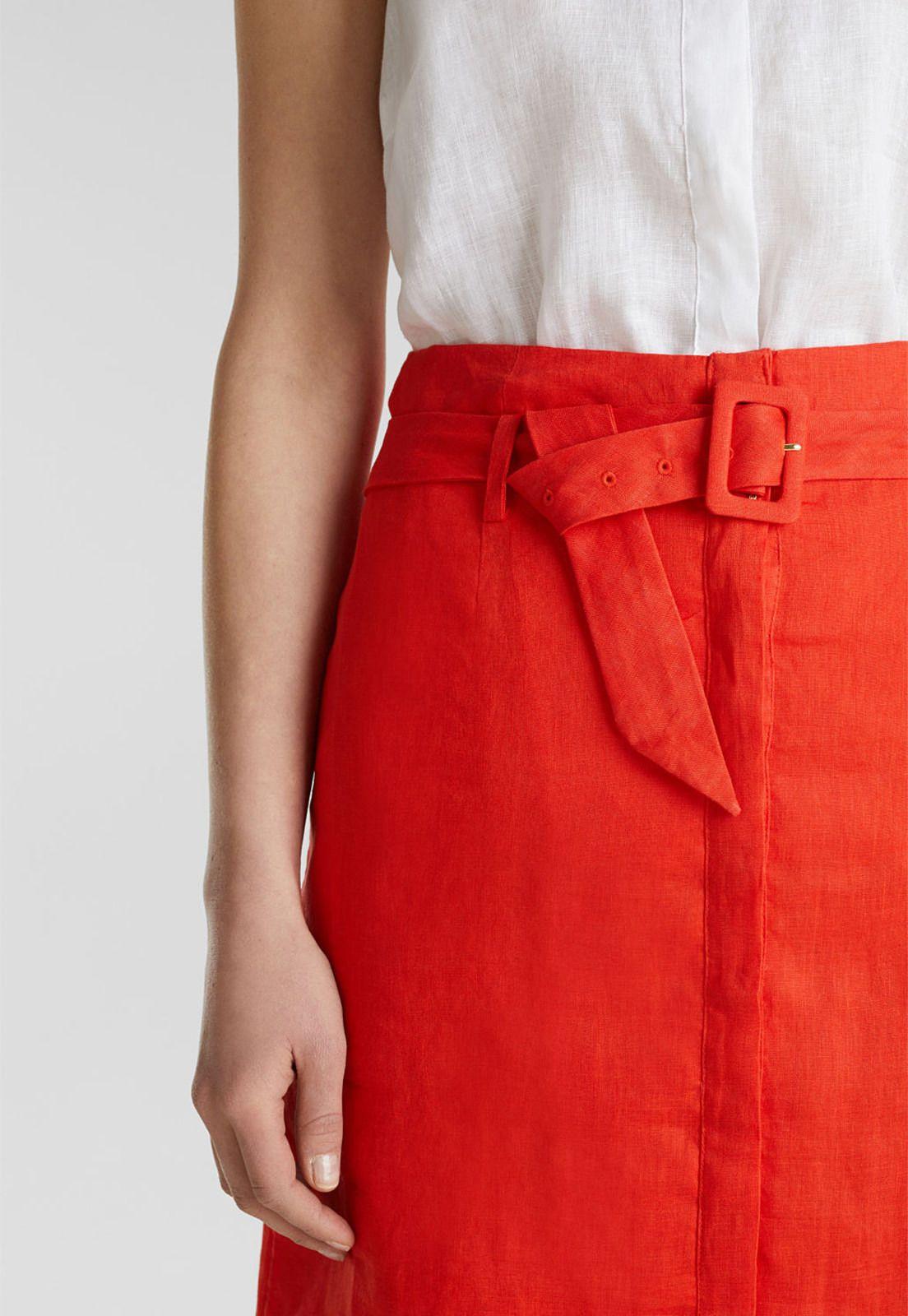 En lino: falda con tira de botones-2