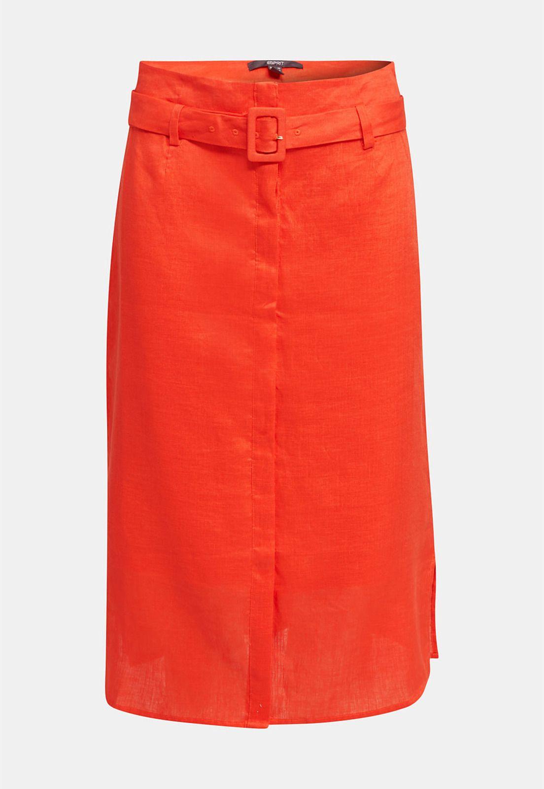 En lino: falda con tira de botones-3