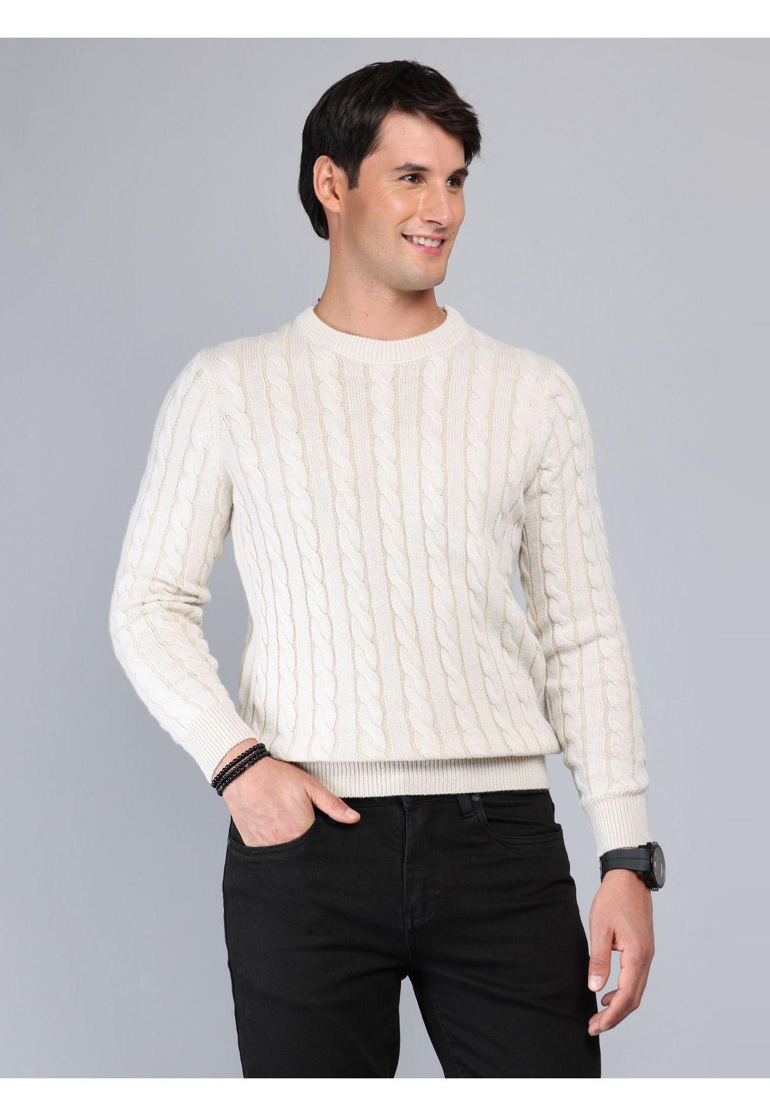 Sweater Texturado Regular Fit Beige Soviet SCII105BE-0