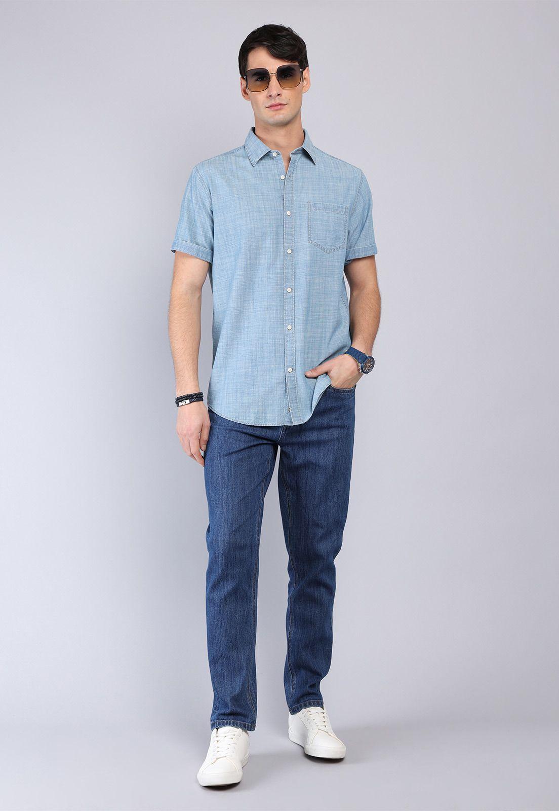 Camisa Denim Manga Corta Arrow CM32054CE-3