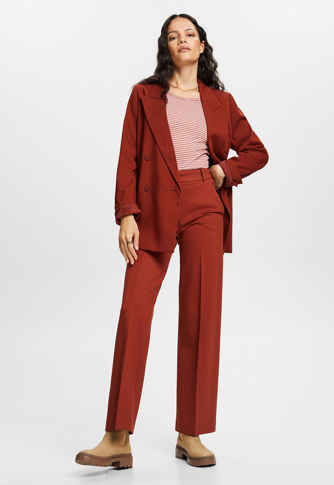 Blazer Doble Botonadura Con Solapa Ancha Mujer Esprit-2