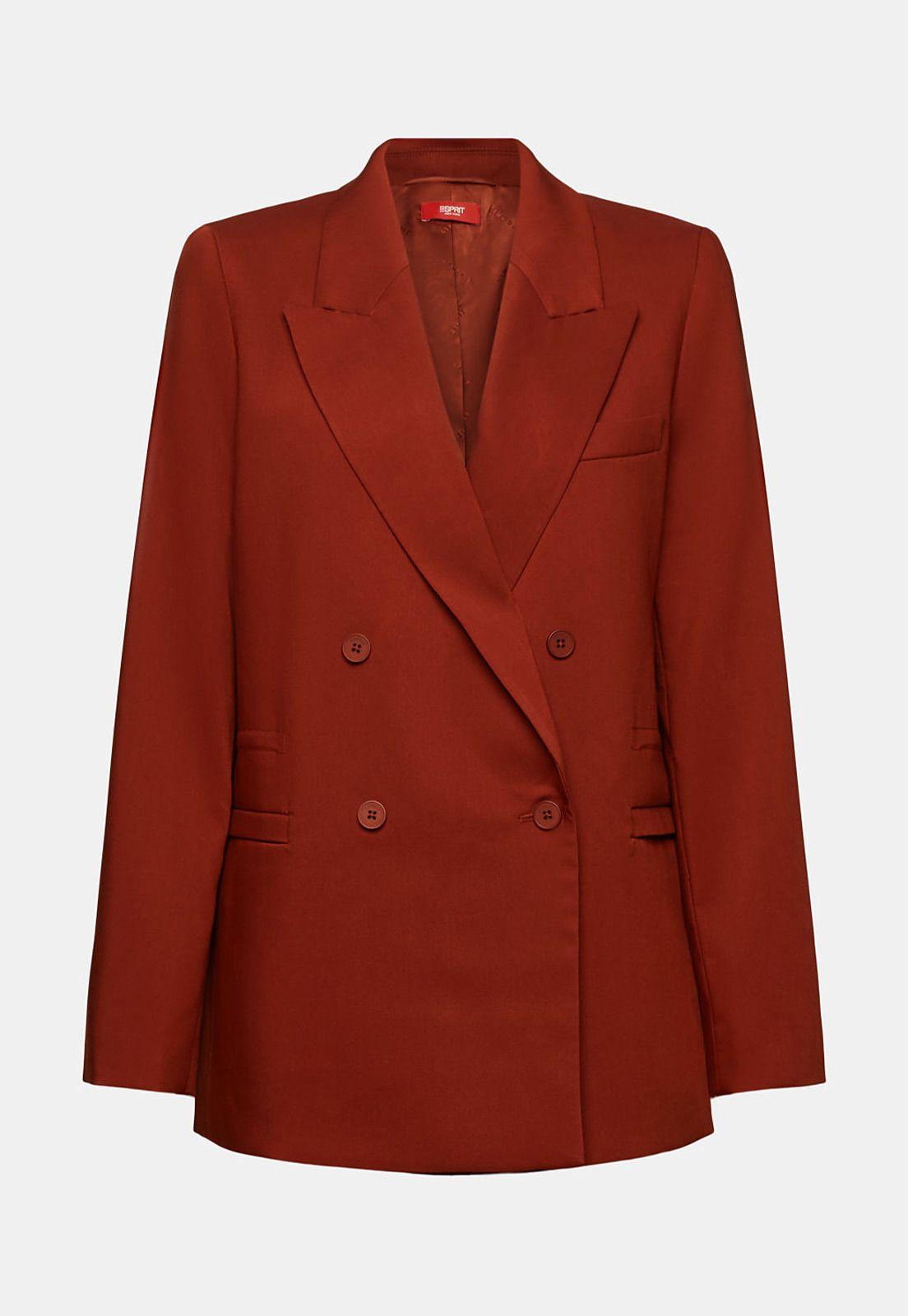 Blazer Doble Botonadura Con Solapa Ancha Mujer Esprit-4