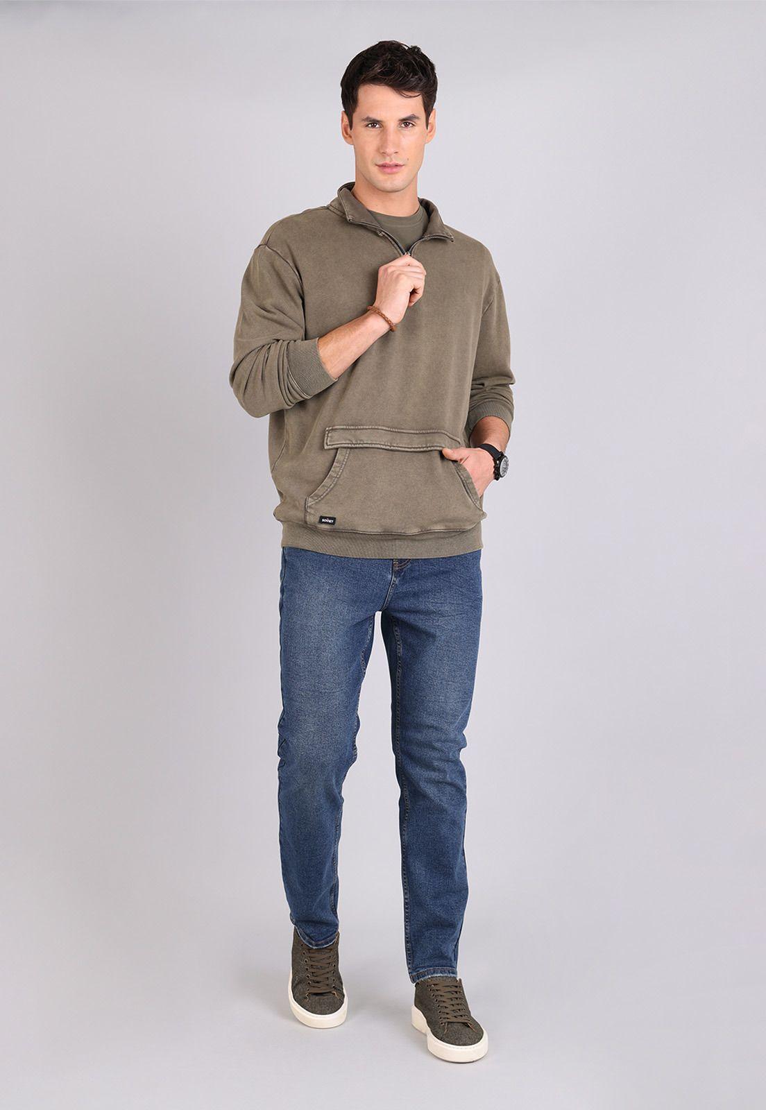 Poleron Half Zipper Hombre Soviet SPLH670VE-3