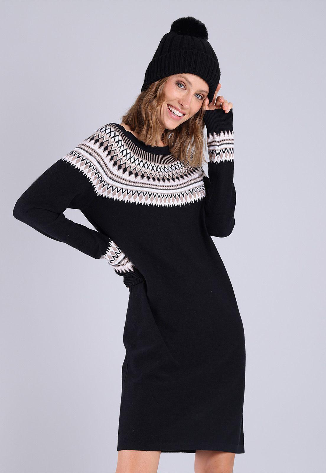 Vestido manga larga cuello redondo Mujer Esprit-2