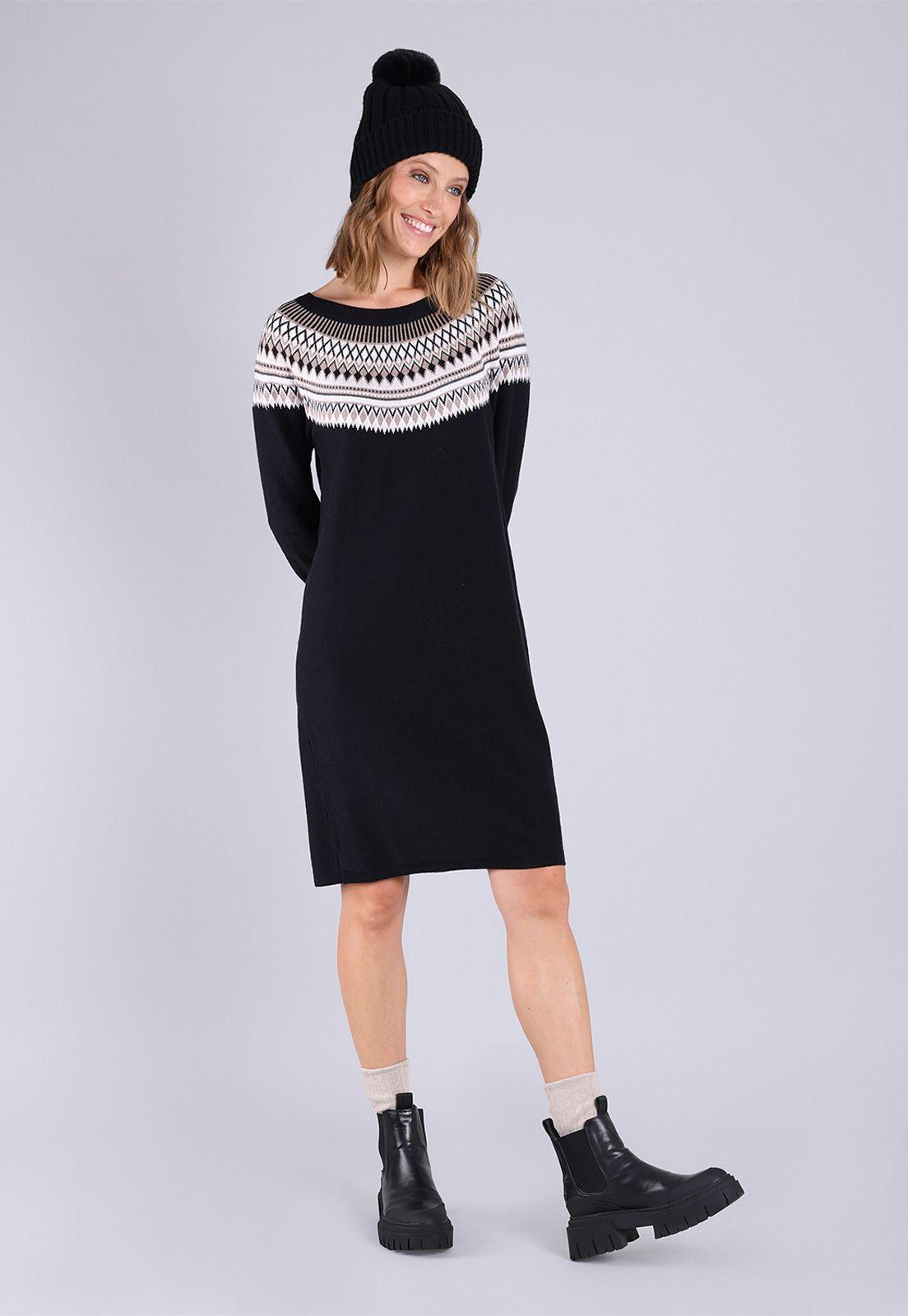 Vestido manga larga cuello redondo Mujer Esprit-3