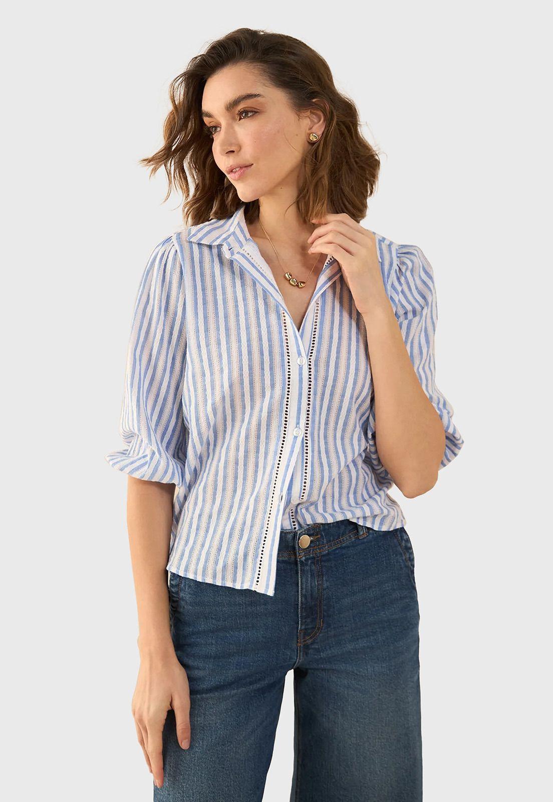 Blusa con textura calada Mujer Esprit 411G030-0