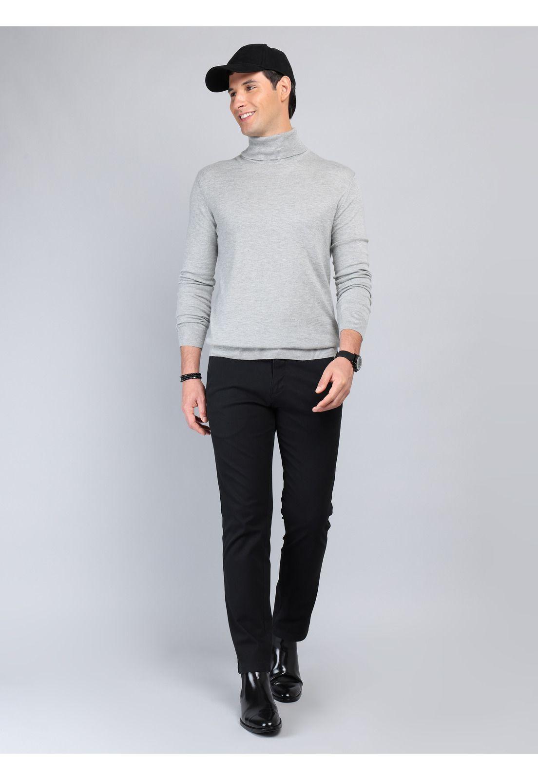 Sweater Cuello Alto Regular Fit Gris Claro Arrow SW33085GP-3