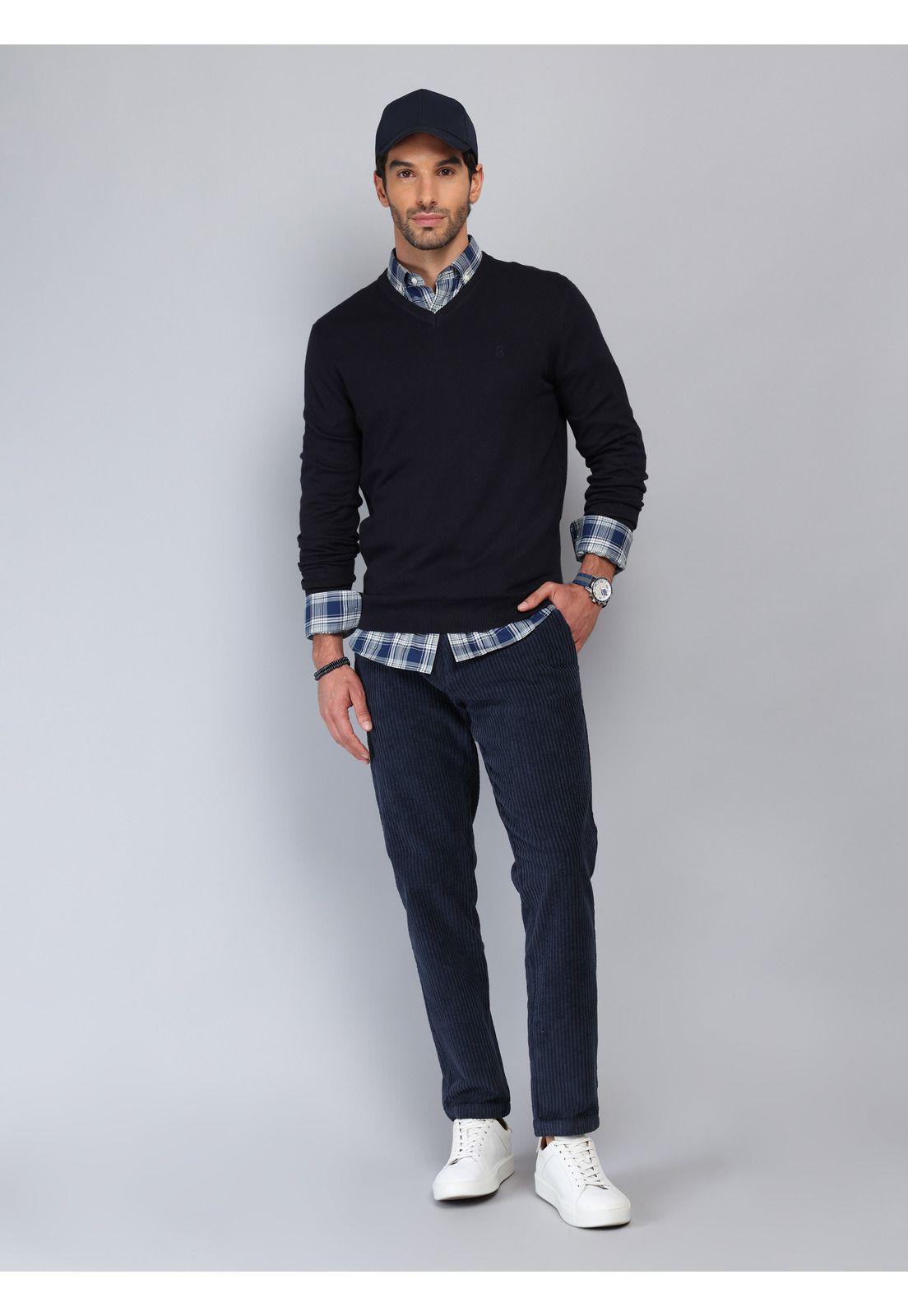 Sweater Liso Cuello V Piero Butti PBCII20NB-3