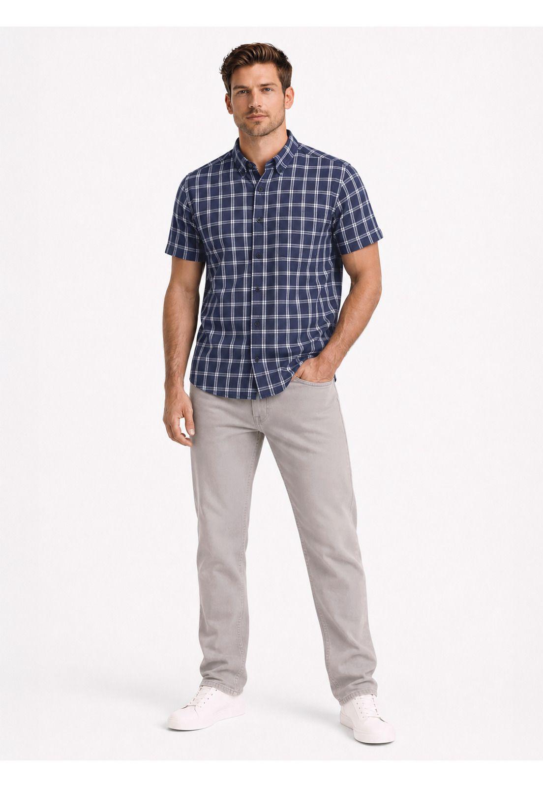 Camisa A Cuadros Regular Fit Azul Arrow CM34033AZ-3
