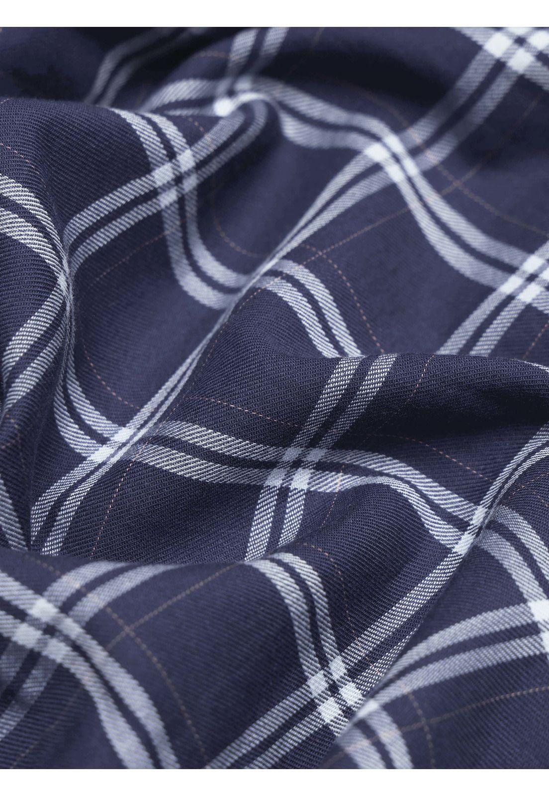 Camisa A Cuadros Regular Fit Azul Arrow CM34033AZ-5