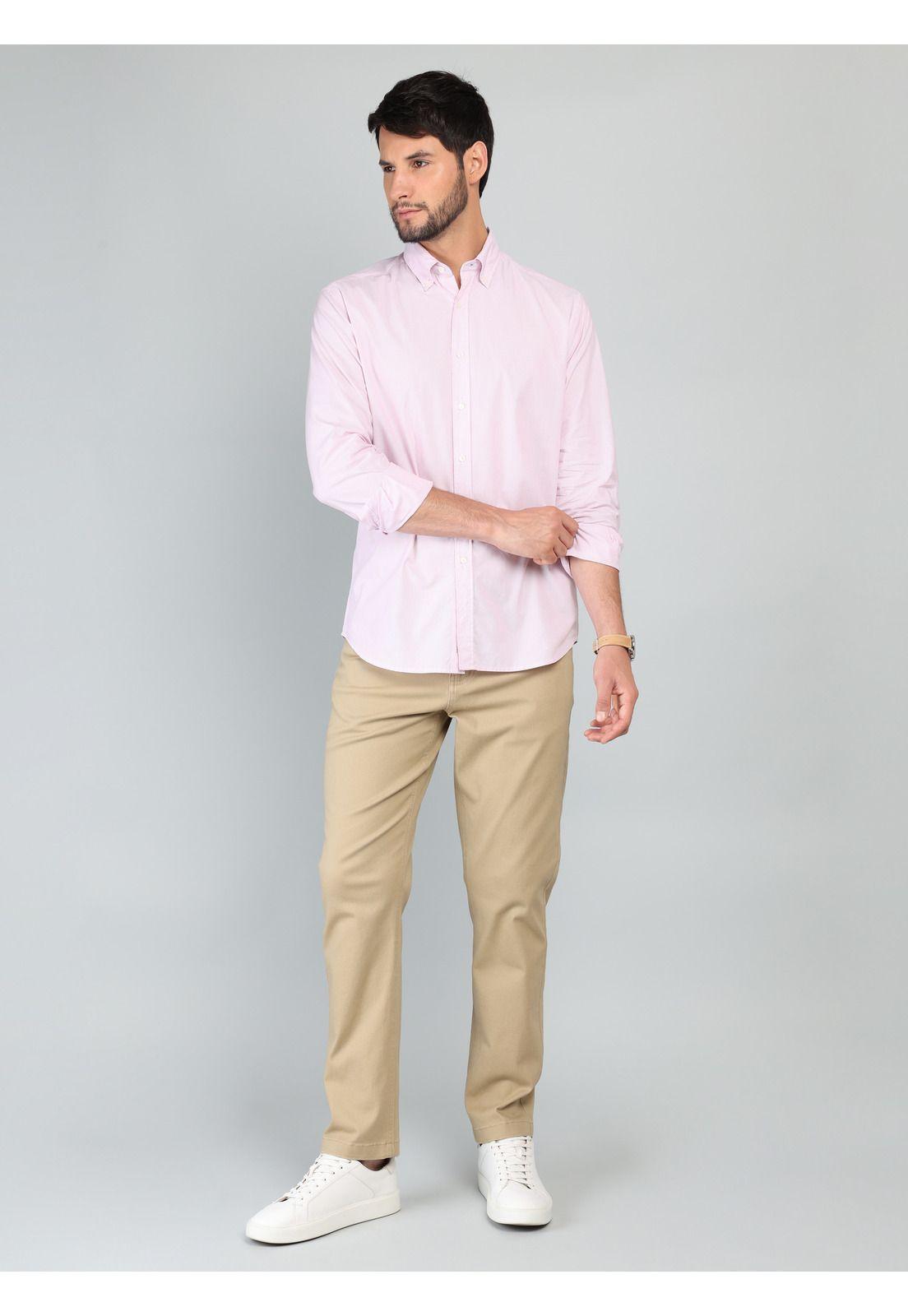 Camisa A Rayas Regular Fit Rosado Arrow CM33008RD-3