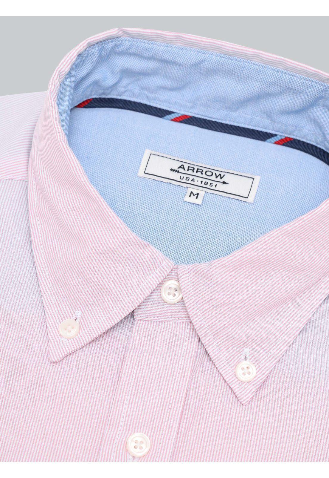 Camisa A Rayas Regular Fit Rosado Arrow CM33008RD-4