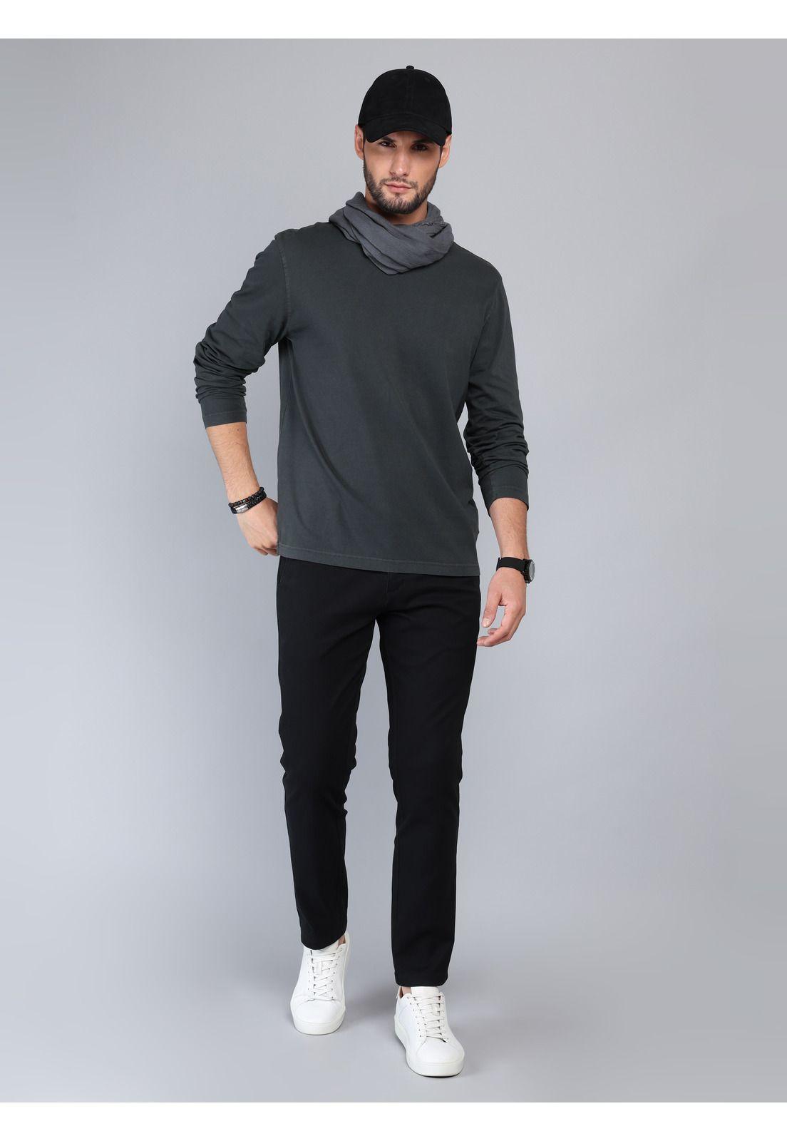 Polera Manga Larga Regular Fit Negro Arrow PO33023NE-3