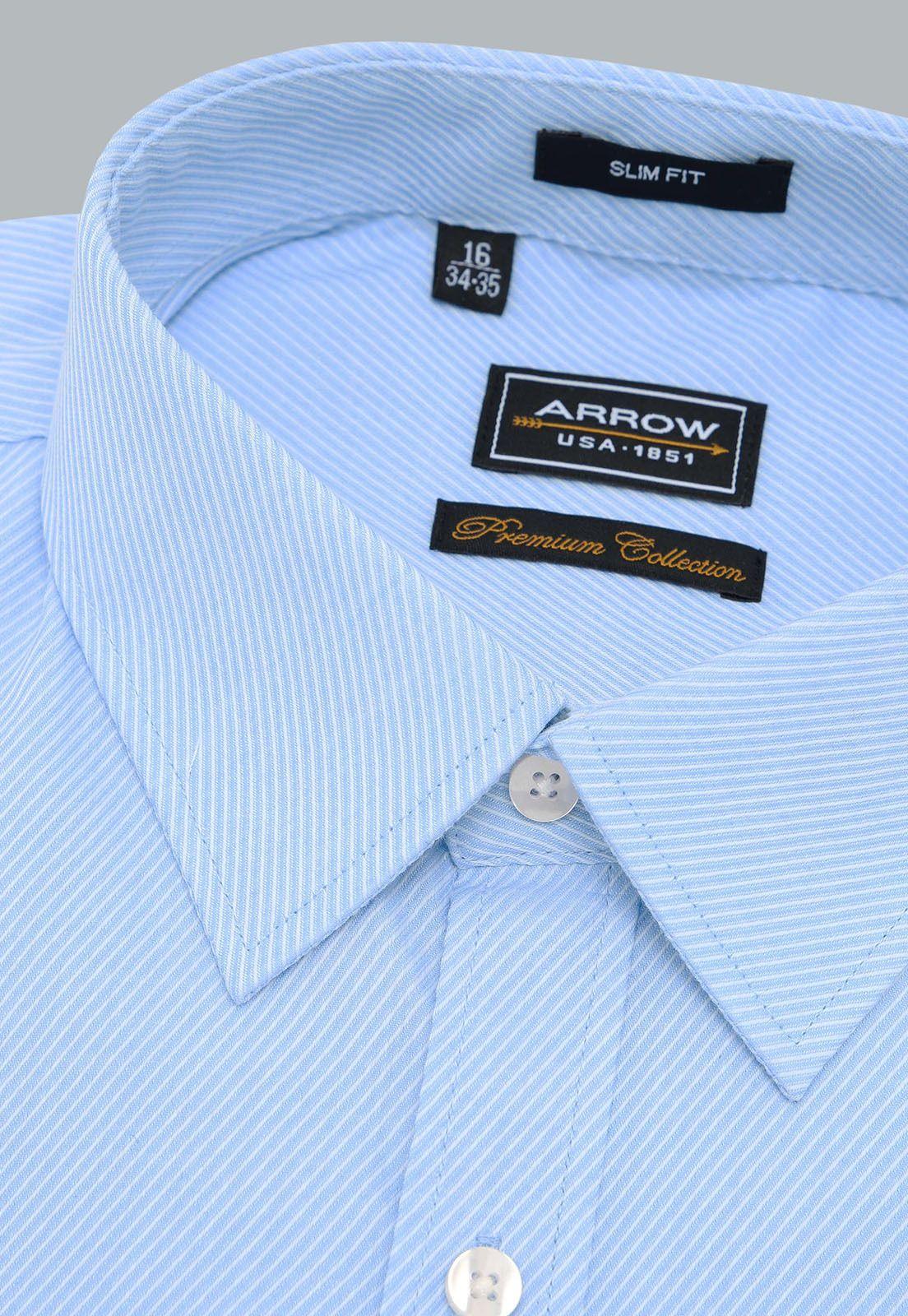 Camisa Hombre Arrow Formal Rayas Spandex Slim Fit-1