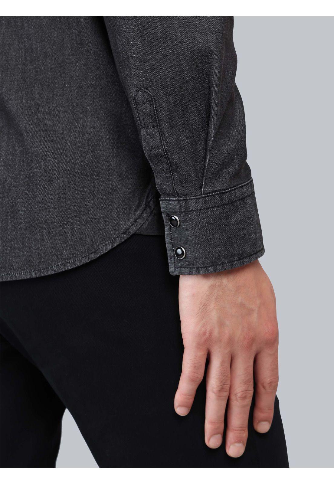 Camisa Denim Stone Wash Regular Fit Negro Arrow CM33051NE-5