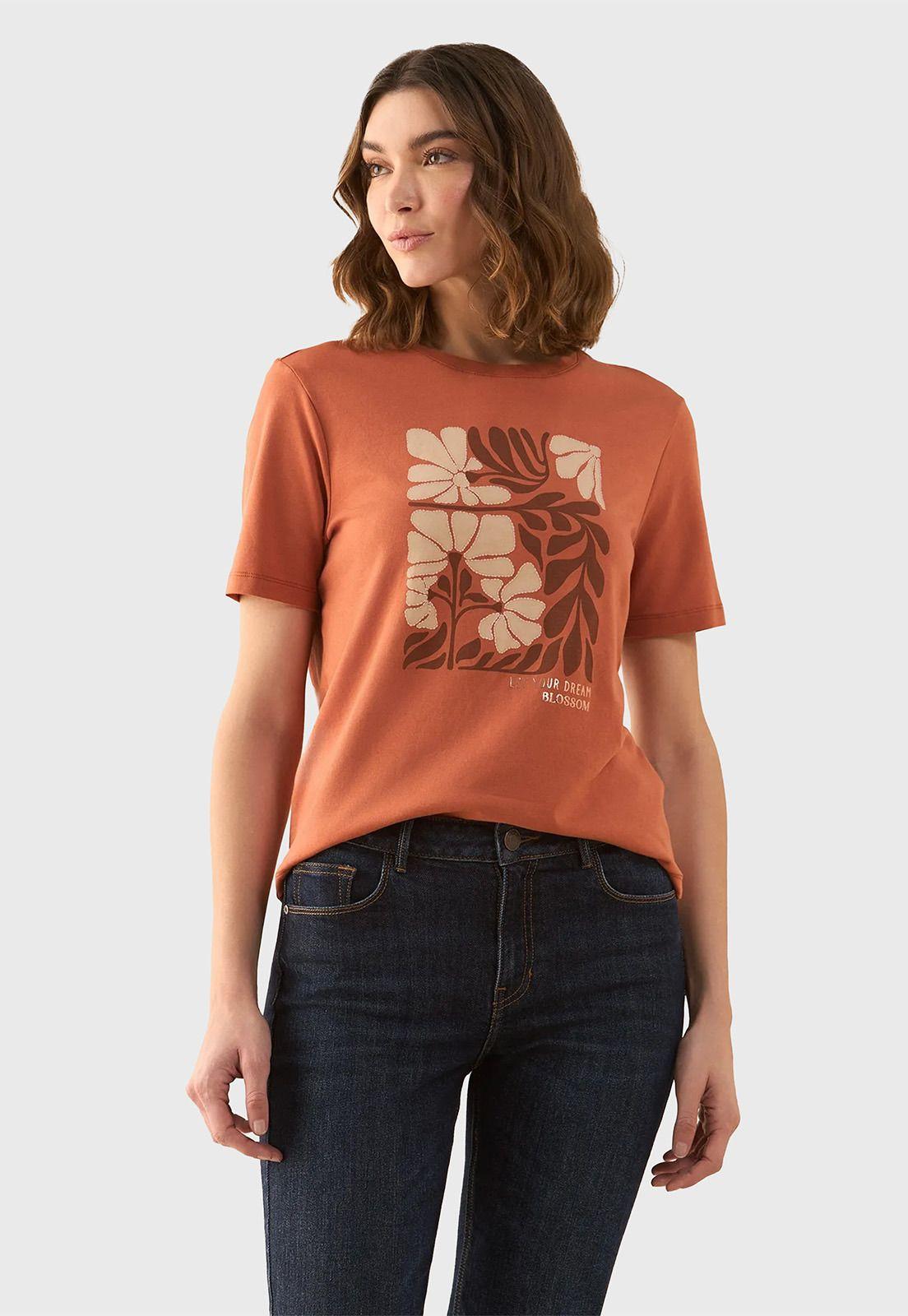 Polera Algodón con Estampado en relive Mujer Esprit 601G011-0