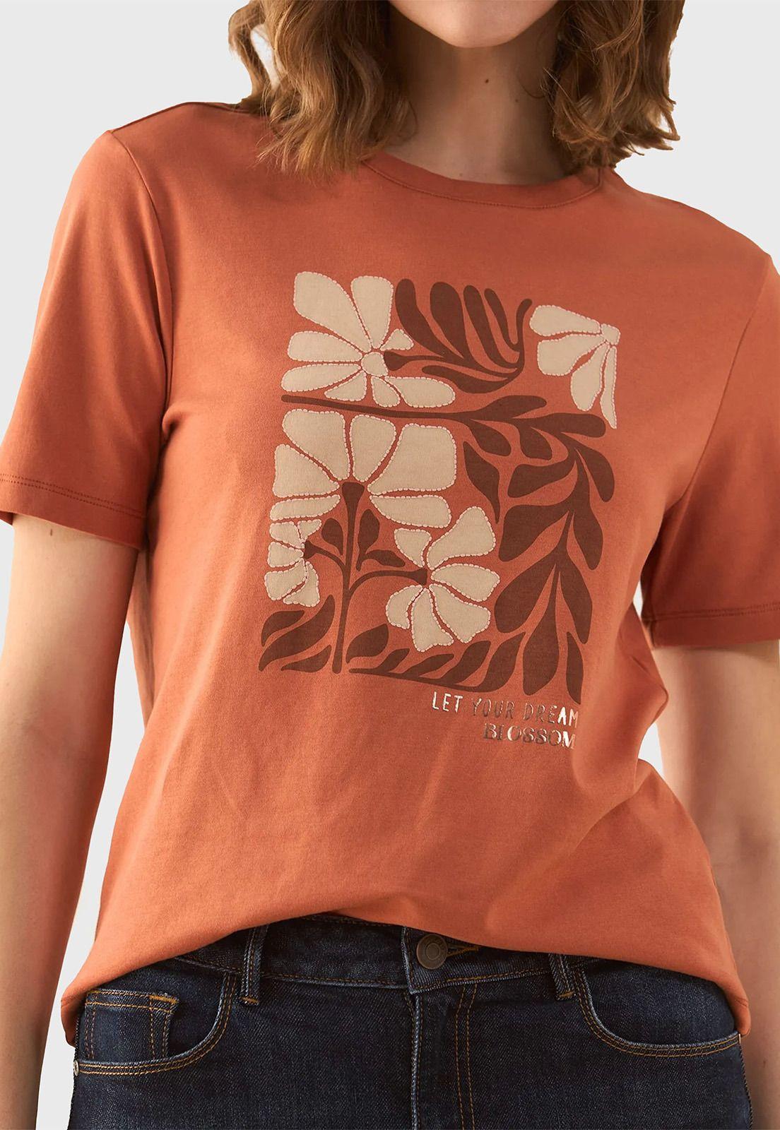 Polera Algodón con Estampado en relive Mujer Esprit 601G011-2