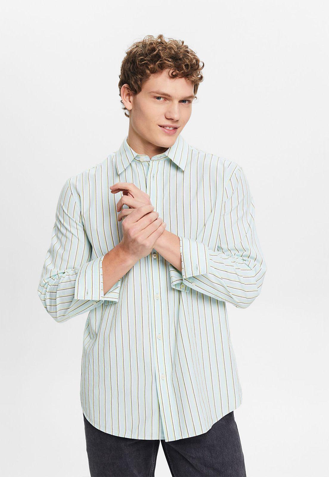 Camisa De Algodón A Rayas Hombre Esprit 024EE2F305-0