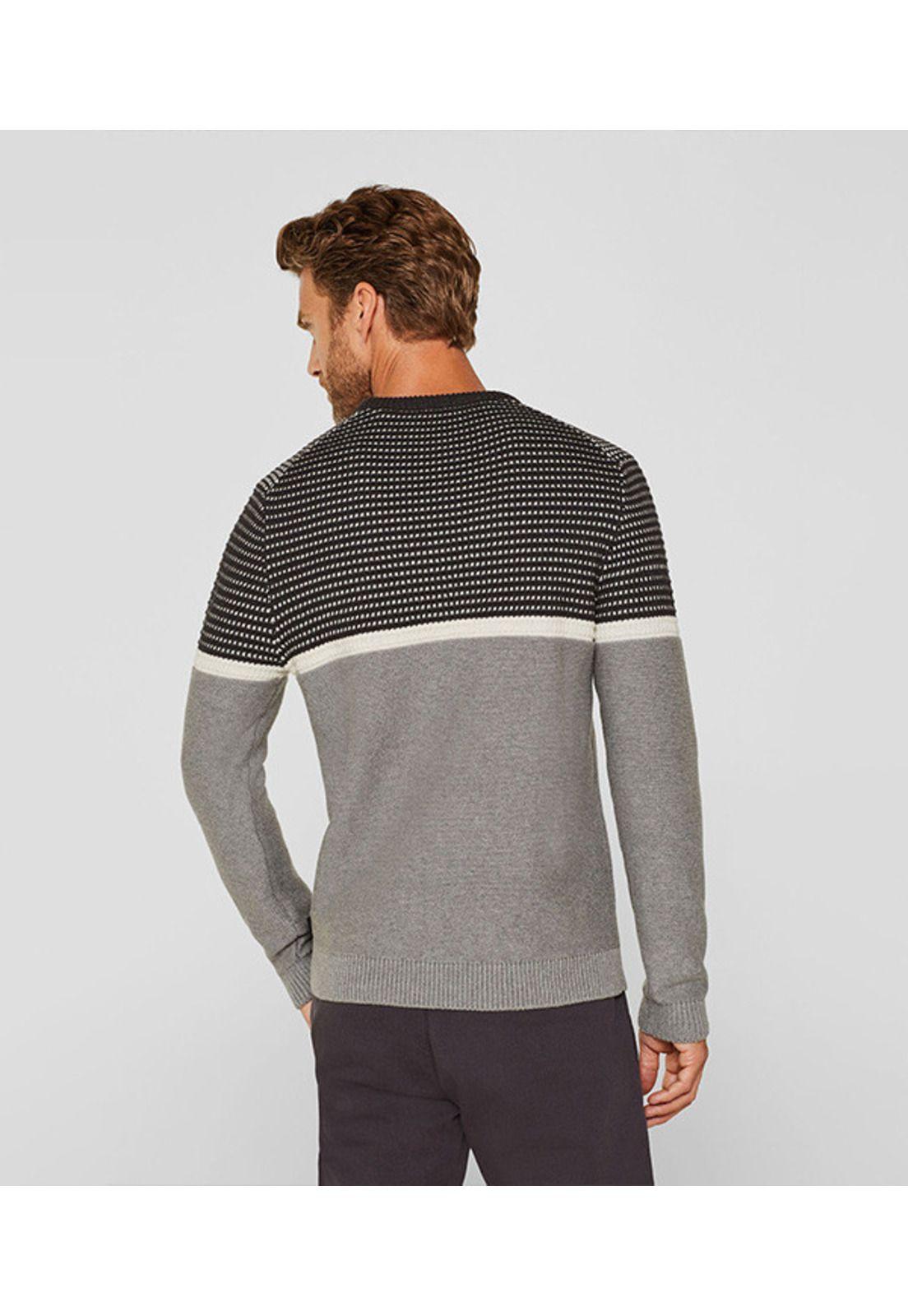 Sweater con combinación de texturas, 100% algodón-6