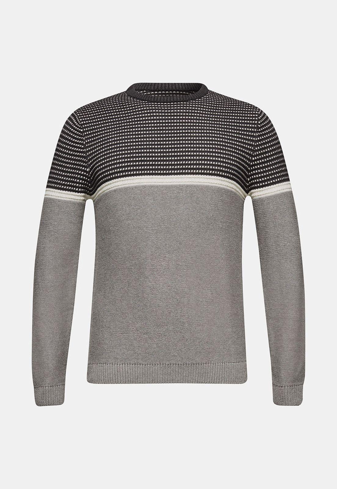 Sweater con combinación de texturas, 100% algodón-8