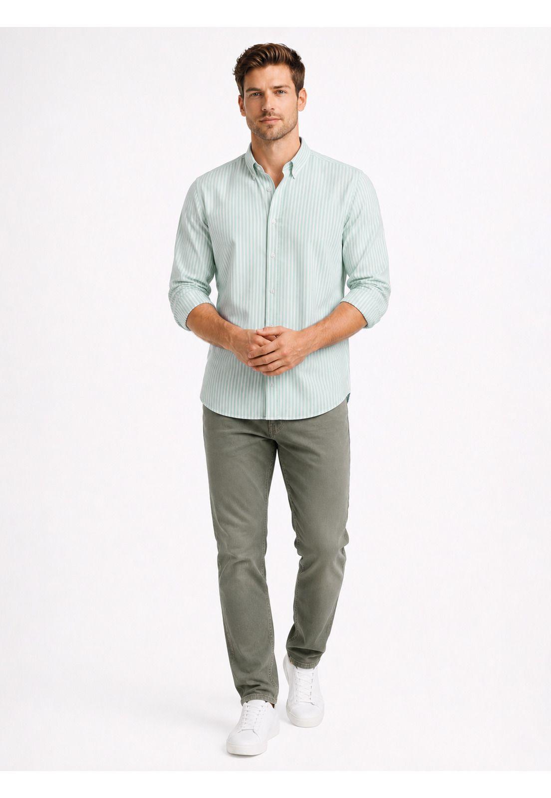 Camisa Oxford Spandex Regular Fit Verde Arrow CM34003VE-3
