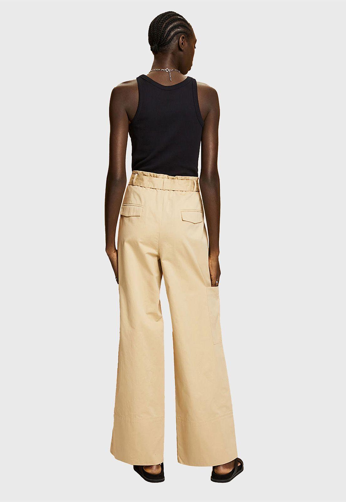 Pantalón De Pierna Ancha Con Lazo Mujer Esprit-1