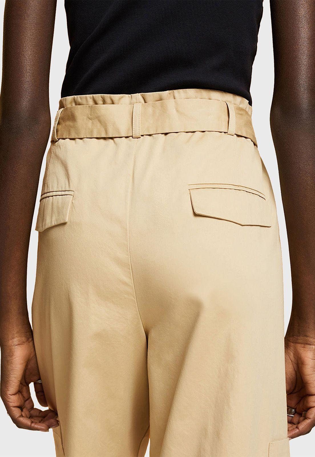 Pantalón De Pierna Ancha Con Lazo Mujer Esprit-2