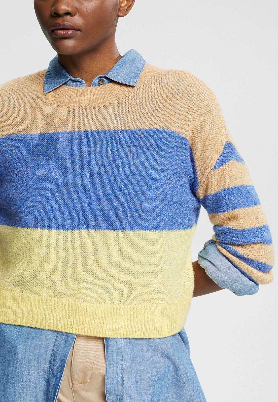 Sweater Con Mezcla De Lana Mujer Esprit Gris claro-2