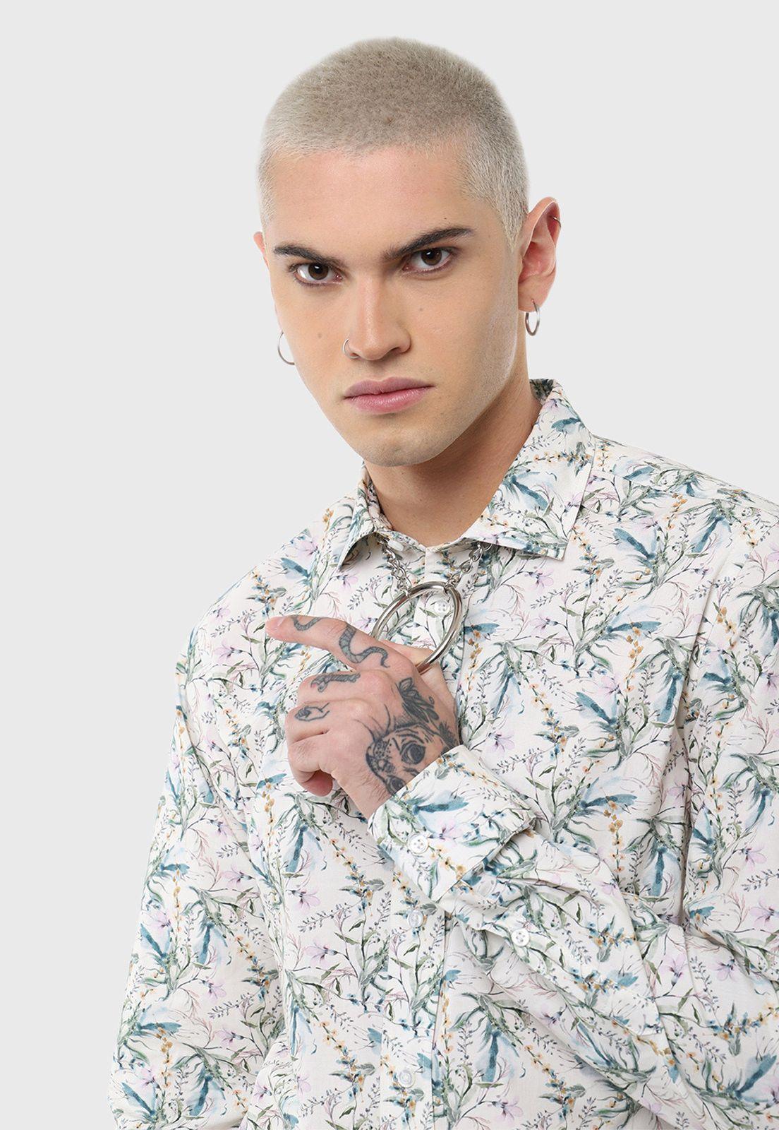 Camisa Casual Print Flores Soviet-2