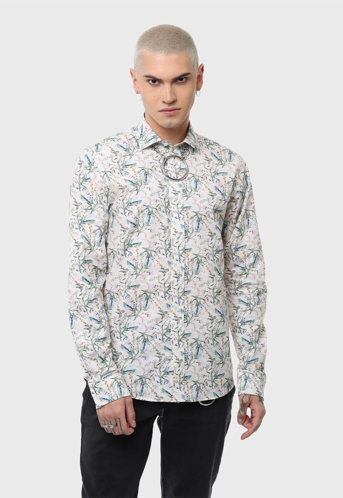 Camisa Casual Print Flores Soviet-0