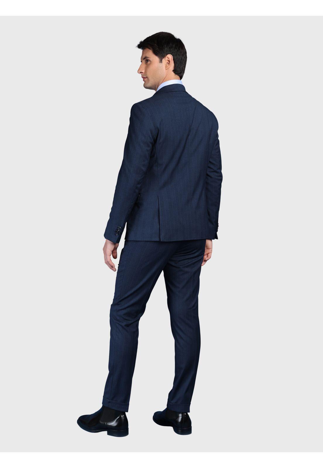 Traje A Rayas Spandex Slim Fit Azul Arrow AMI3326AZ-1