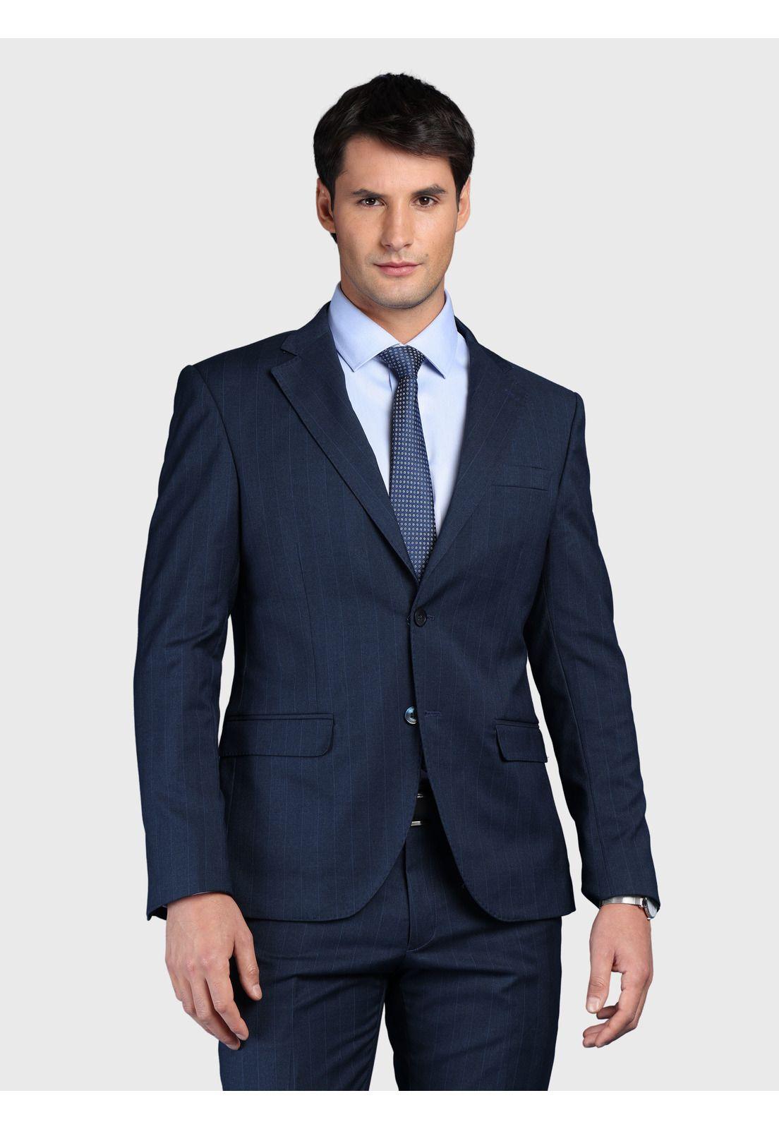 Traje A Rayas Spandex Slim Fit Azul Arrow AMI3326AZ-2