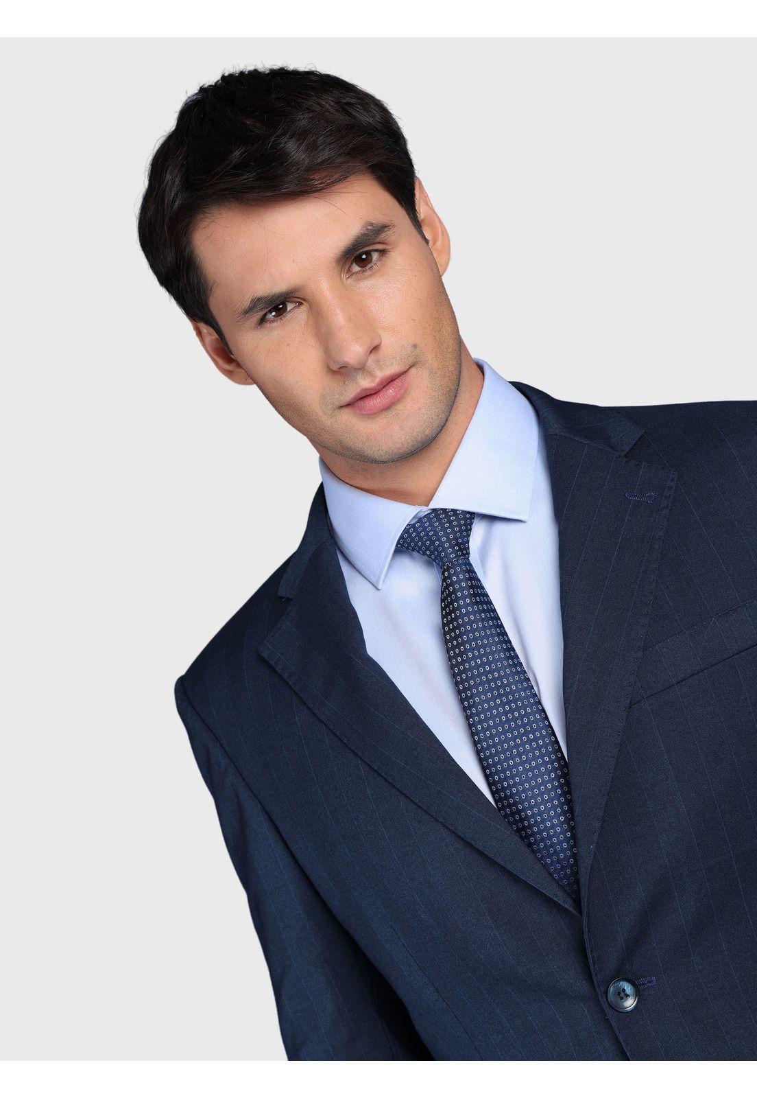 Traje A Rayas Spandex Slim Fit Azul Arrow AMI3326AZ-3